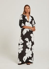 Thumbnail for PIPPA RIDLEY TULUM MAXI DRESS CHARCOAL BLOOM