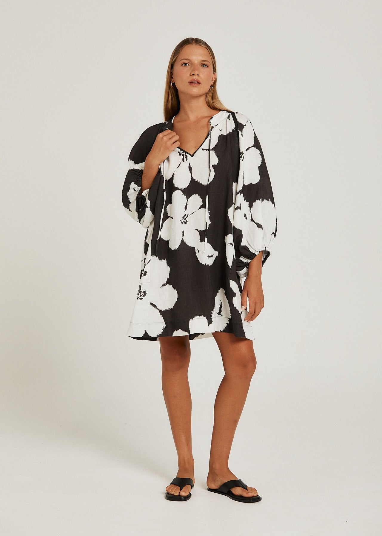 PIPPA RIDLEY SANGRIA DRESS BLOOM CHARCOAL