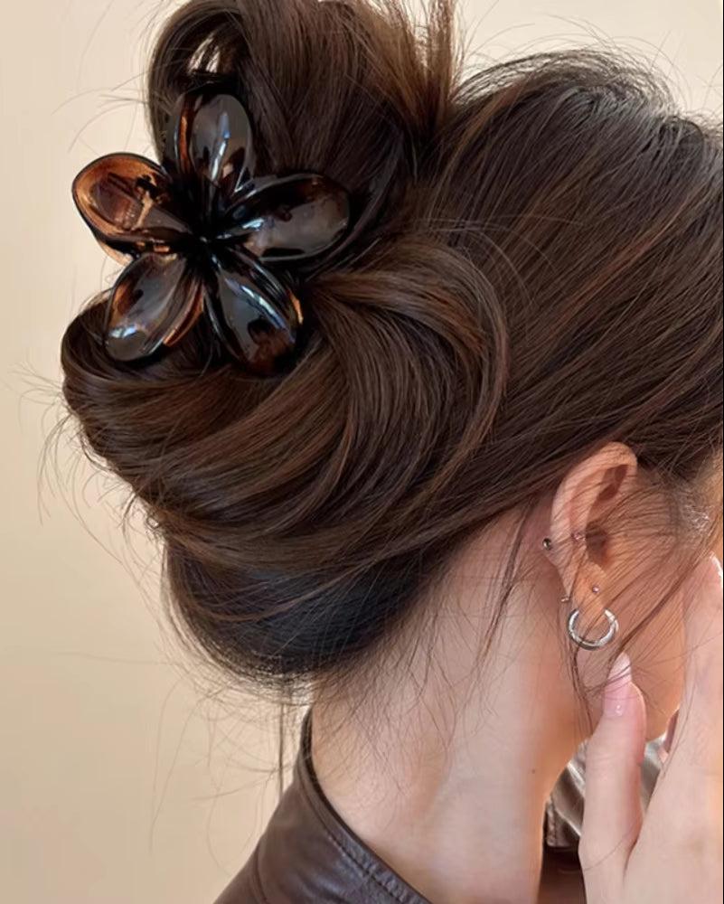 HIBISCUS FLOWER HAIR CLIP 8CM NEUTRAL MULTI - STUDIO JO STORE  