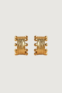 Thumbnail for LIYLAH TEXTURED STUD EARRINGS GOLD