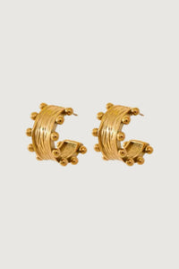 Thumbnail for LIYLAH TEXTURED STUD EARRINGS GOLD