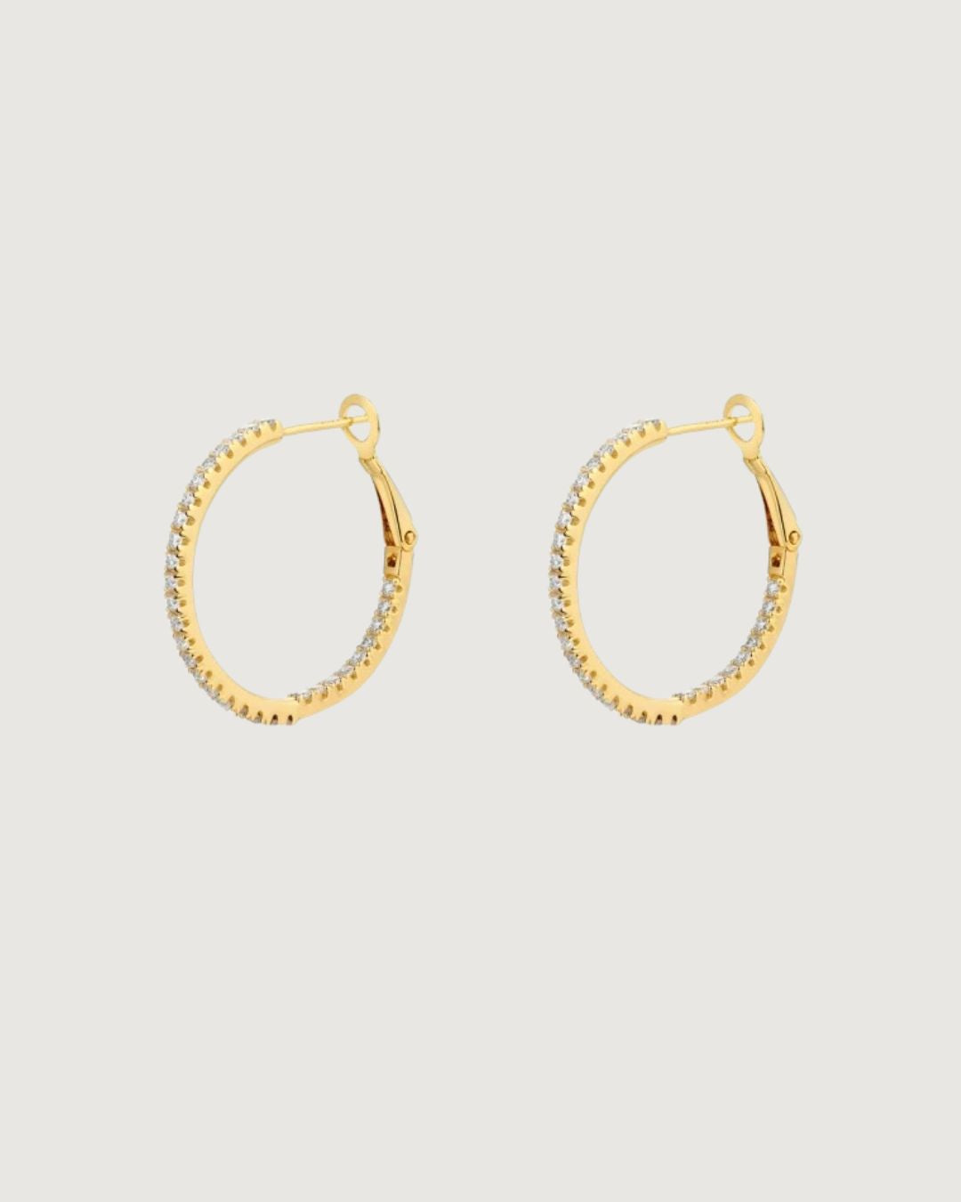 MOISSANITE HOOP EARRINGS GOLD - STUDIO JO STORE  