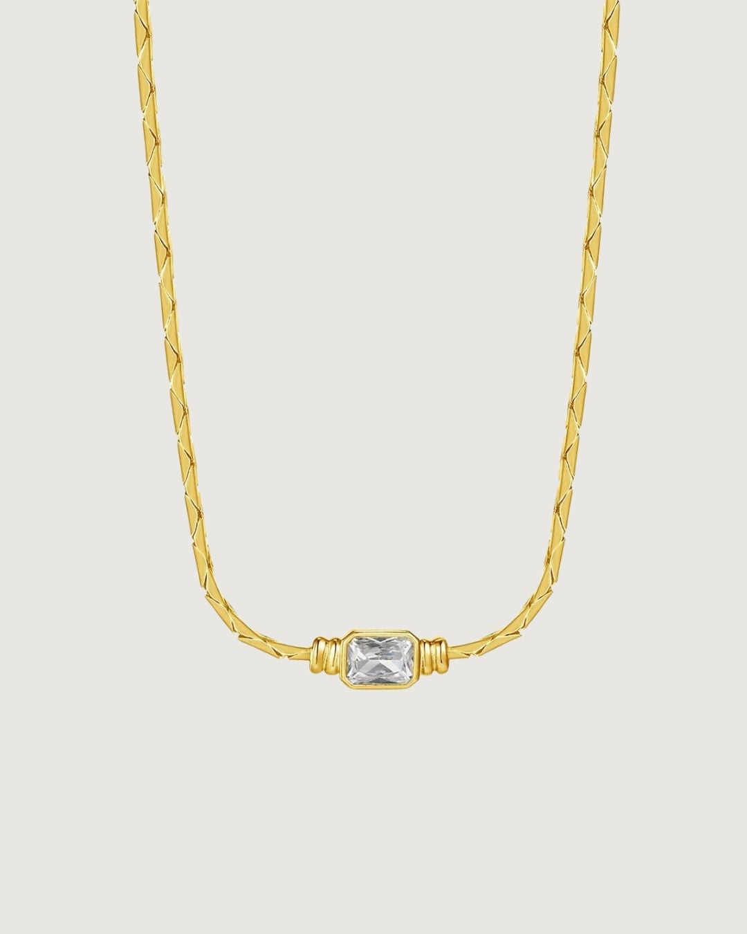 GOLDEN GLOW NECKLACE SQUARE PENDANT 18K GOLD - STUDIO JO STORE  