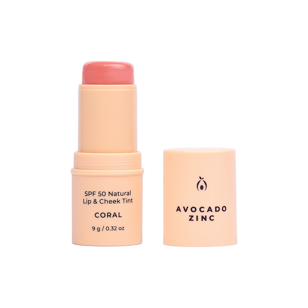 AVOCADO ZINC - SPF 50 NATURAL LIP & CHEEK TINT CORAL - STUDIO JO STORE  