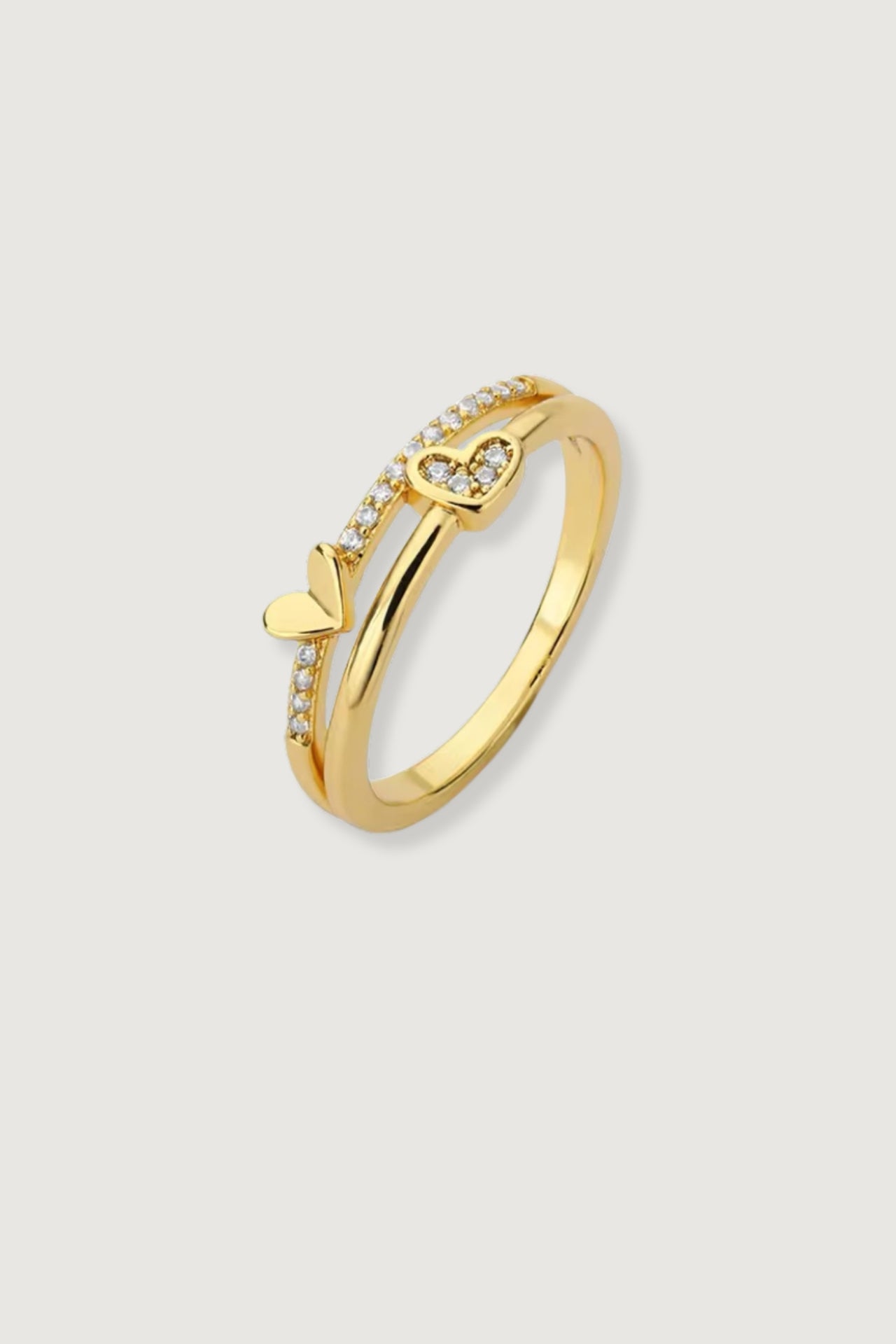 TWO HEARTS RING GOLD