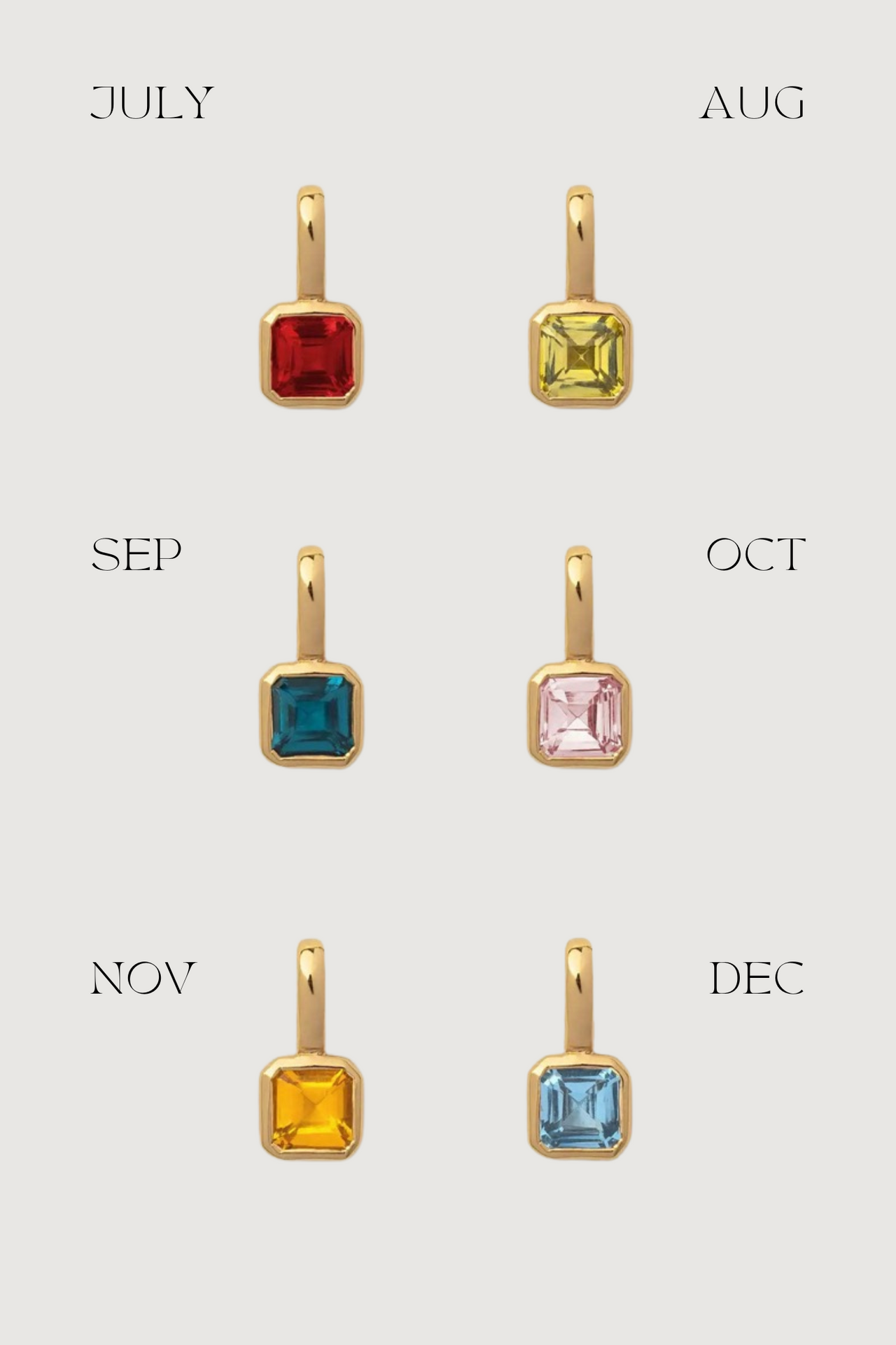 GOLD CHARM BIRTHSTONE MULTI