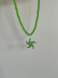 Thumbnail for HANDMADE GLAZED STARFISH PENDANT NECKLACE - GREEN GLASS BEADS - STUDIO JO STORE  