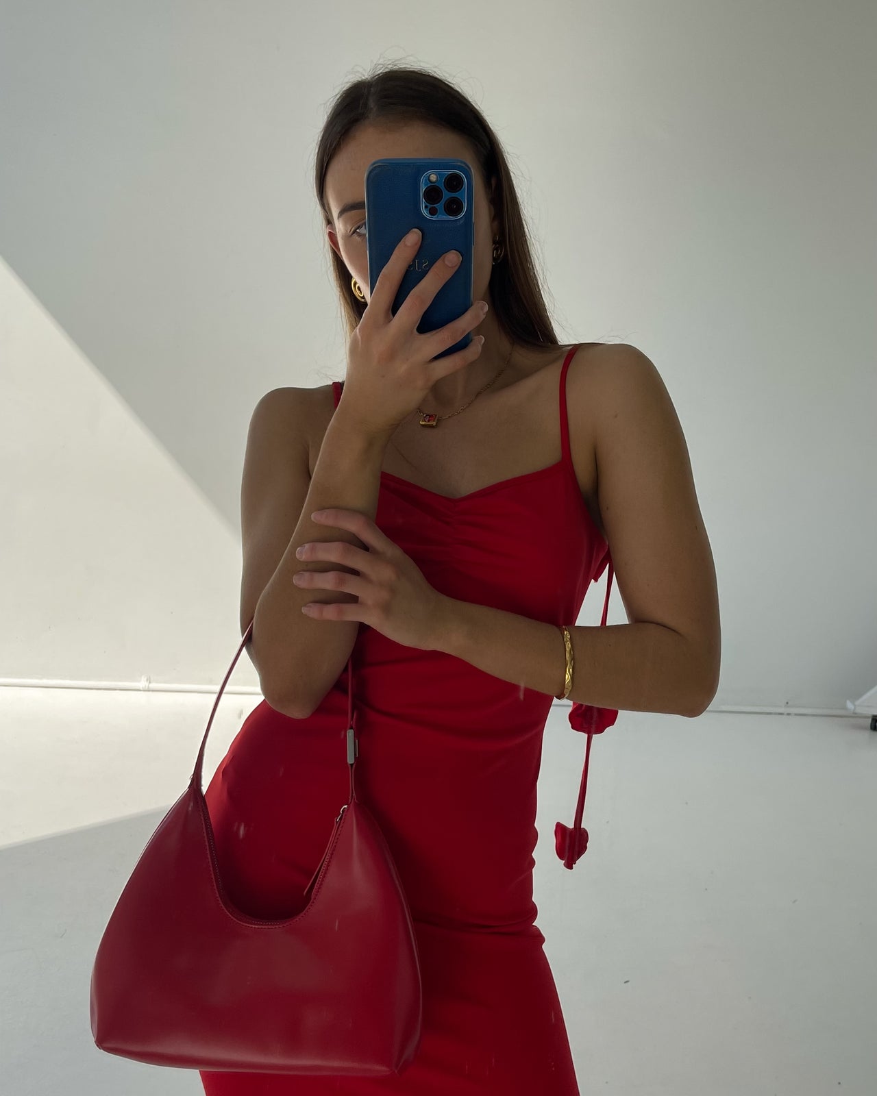 ROSES ARE RED MIDI SLIP DRESS - STUDIO JO STORE  