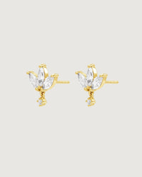 Thumbnail for TRIPLE MARQUISE CRYSTAL STUD EARRING 18K GOLD PVD - STUDIO JO STORE  