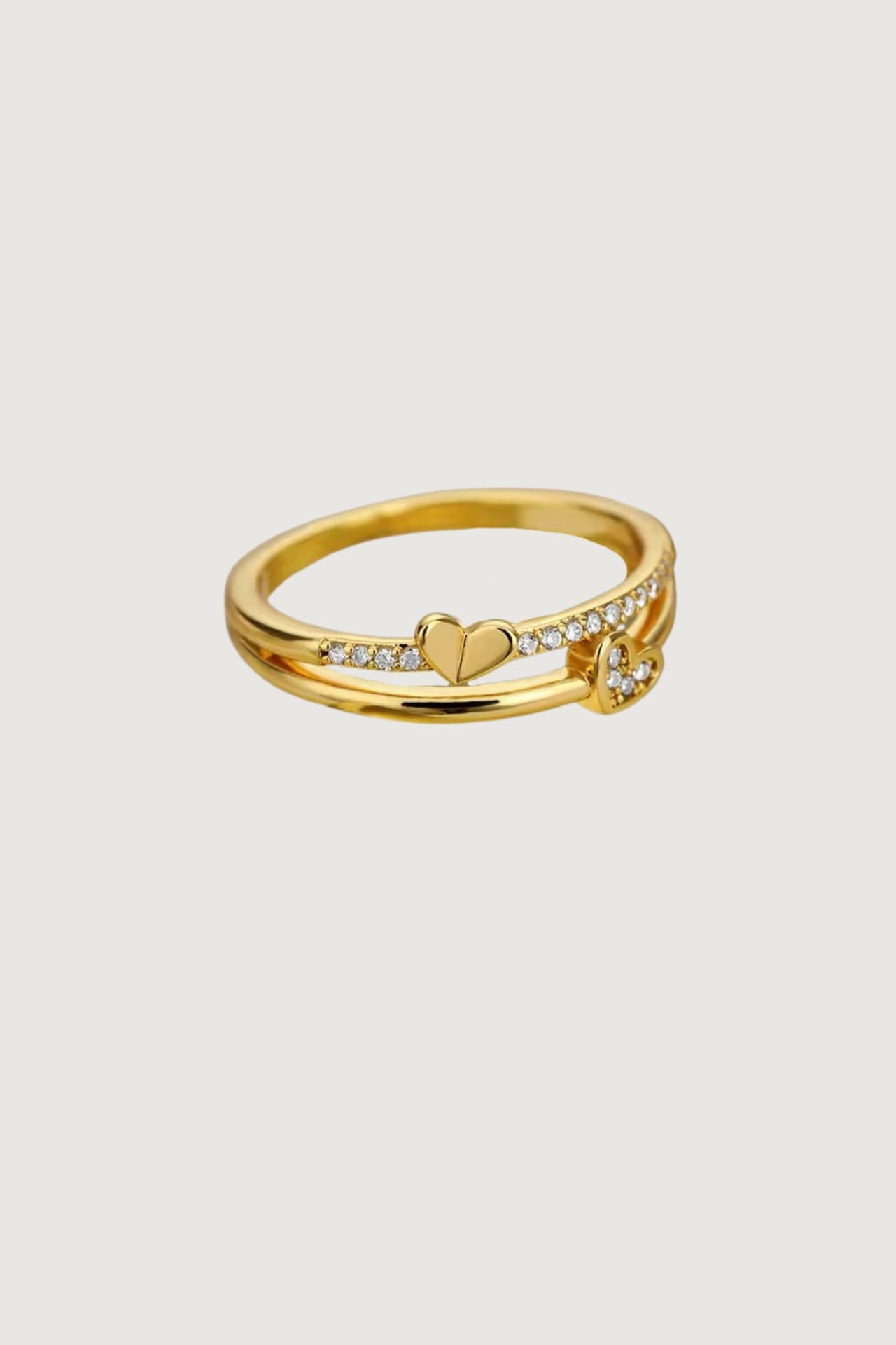 TWO HEARTS RING GOLD