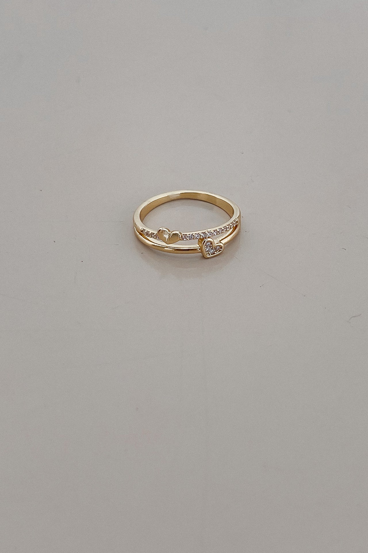 TWO HEARTS RING GOLD