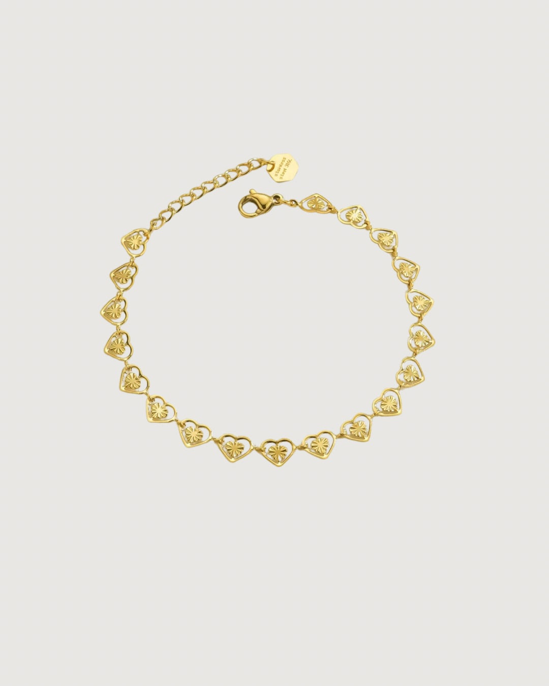 CUPID HEART CHARM CHAIN BRACELET GOLD