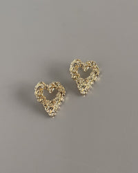 Thumbnail for SCULPTED HEART STUD EARRINGS 18K GOLD PVD - STUDIO JO STORE  