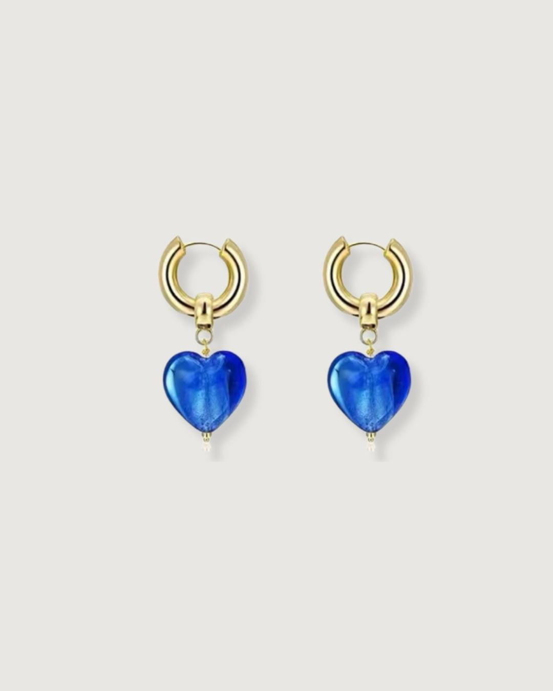 OCEAN WAVE HEART DROP EARRINGS BLUE - STUDIO JO STORE  