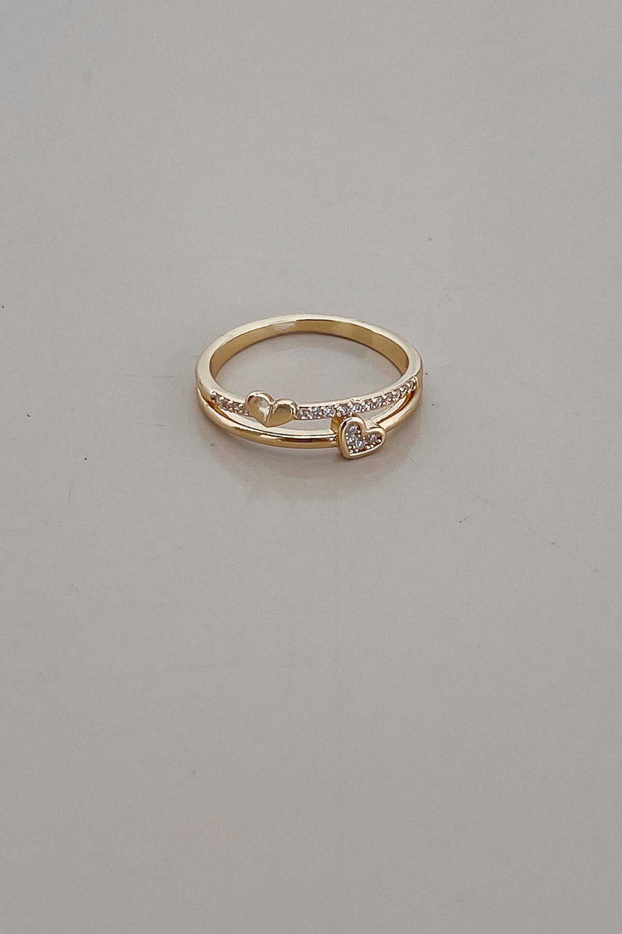 TWO HEARTS RING GOLD