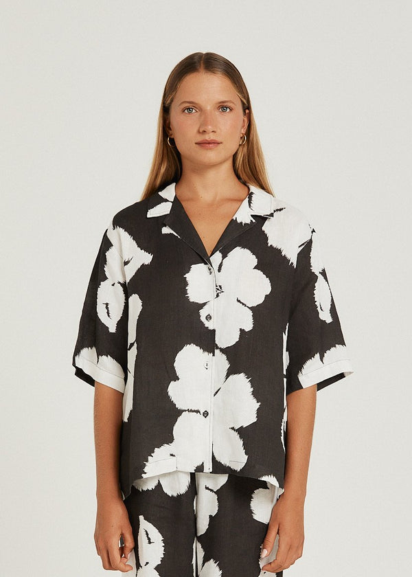 PIPPA RIDLEY ANGIE SHIRT BLOOM CHARCOAL