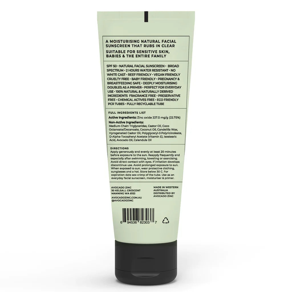 AVOCADO ZINC  SPF 50 NATURAL PHYSICAL SUNSCREEN