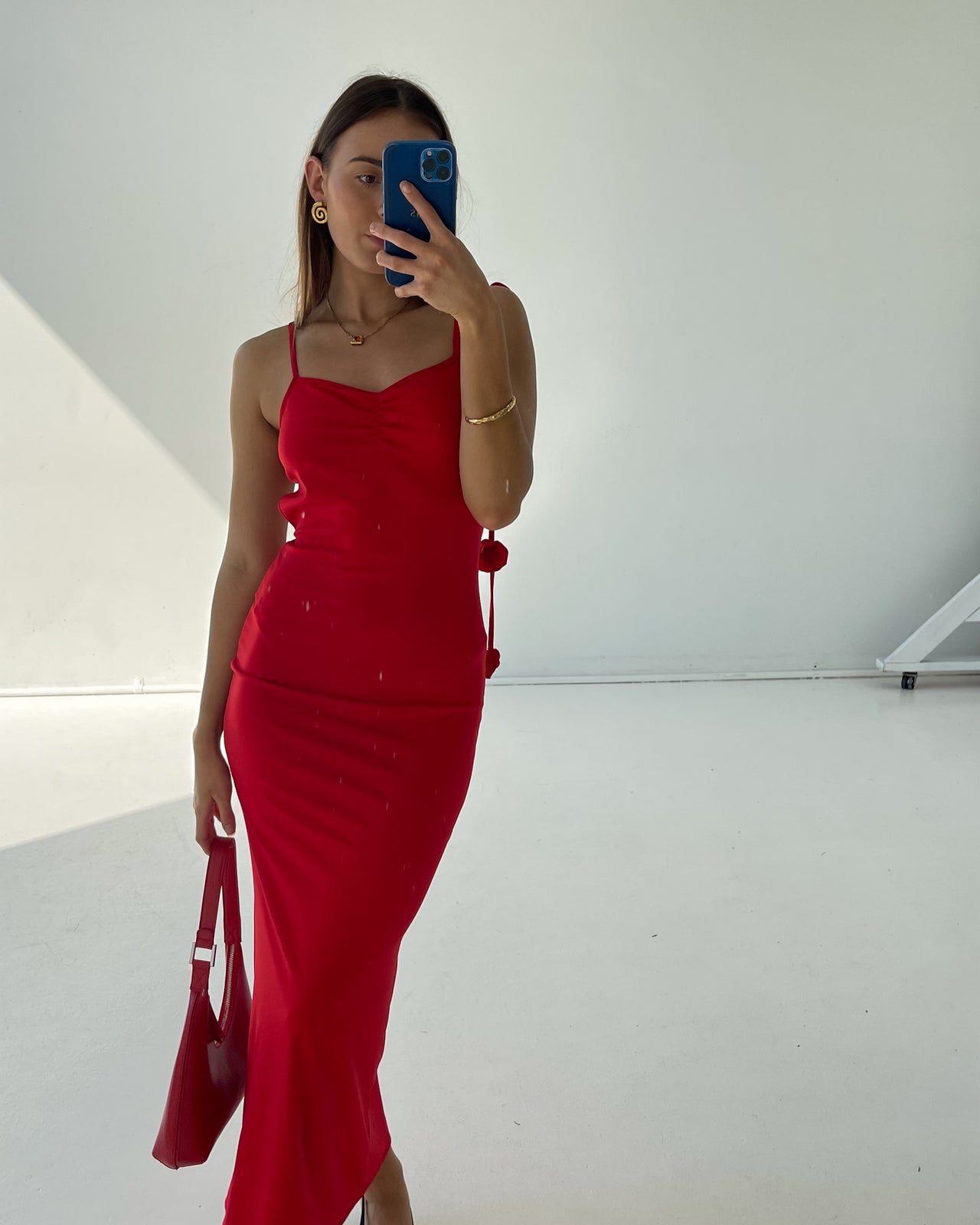 ROSES ARE RED MIDI SLIP DRESS - STUDIO JO STORE  