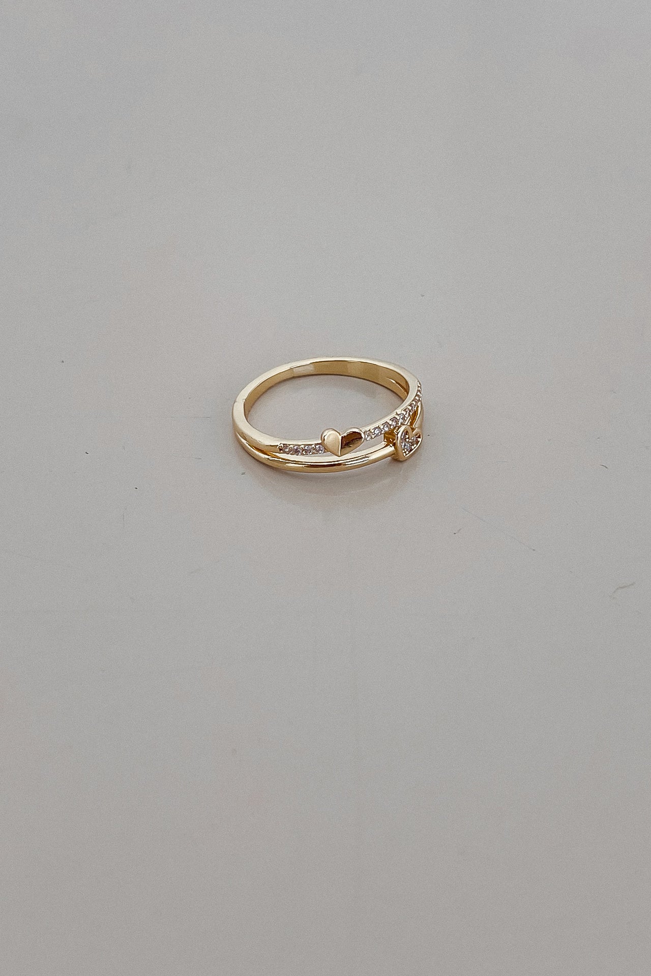 TWO HEARTS RING GOLD