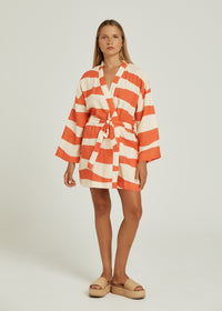 Thumbnail for PIPPA RIDLEY CABO ROBE DRESS CORAL WAVE