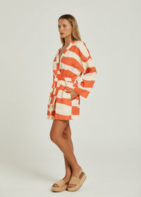 Thumbnail for PIPPA RIDLEY CABO ROBE DRESS CORAL WAVE