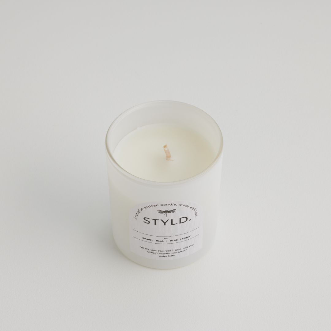 No.02 Peony, Mint & Pink Ginger Candle - STUDIO JO STORE  