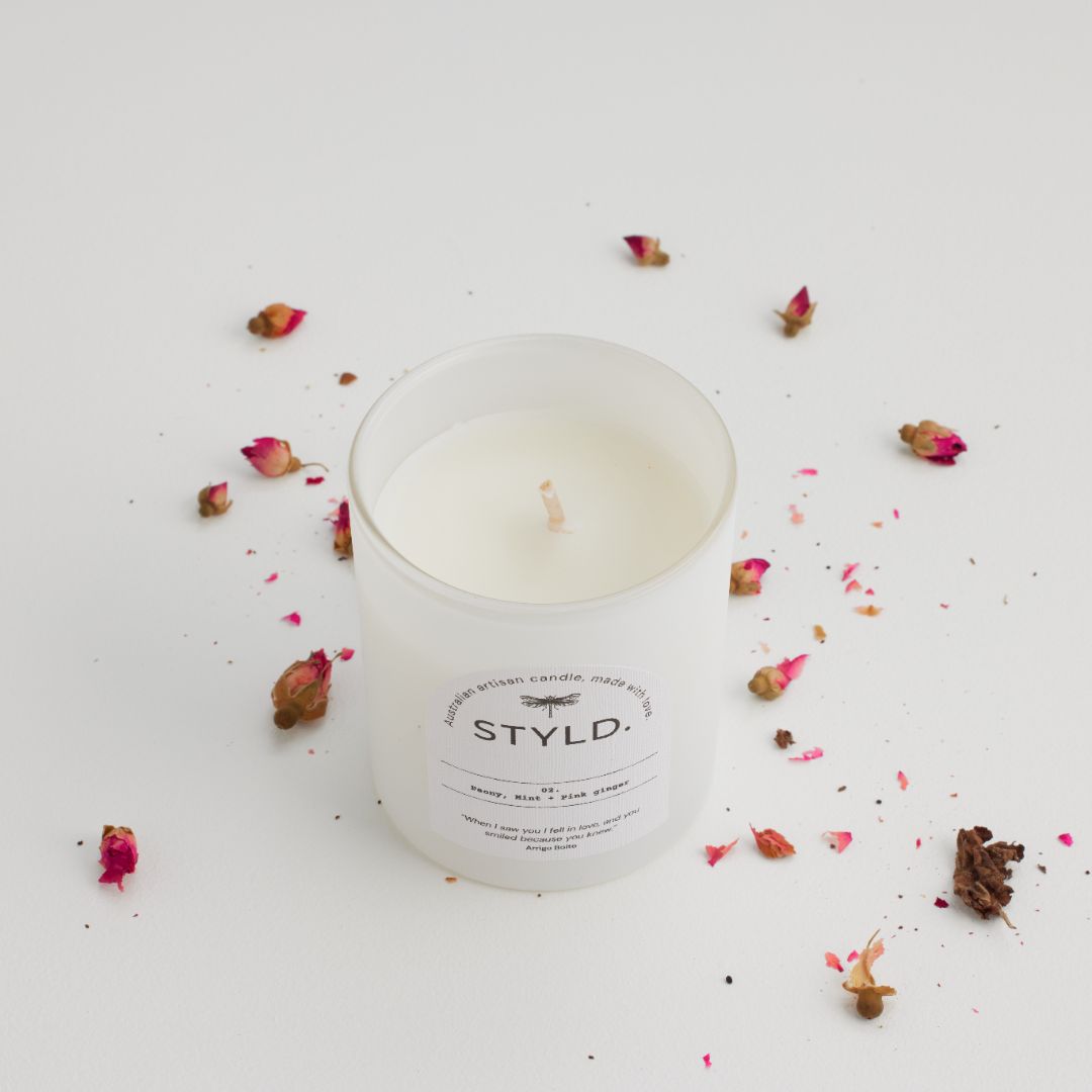 No.02 Peony, Mint & Pink Ginger Candle - STUDIO JO STORE  