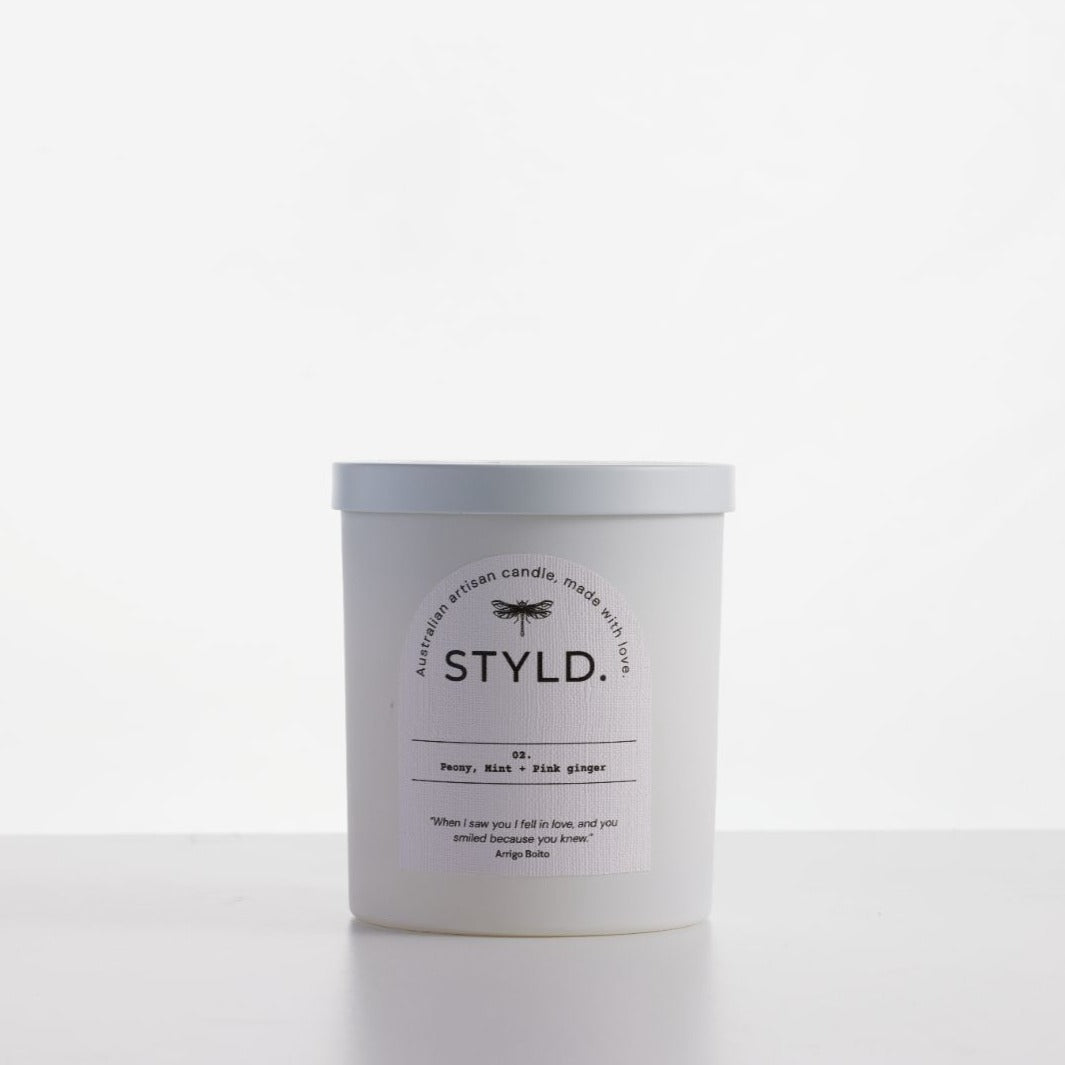 No.02 Peony, Mint & Pink Ginger Candle - STUDIO JO STORE  