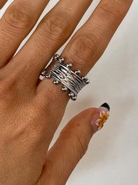 Thumbnail for IZAHA TEXTURED RING SILVER - STUDIO JO STORE  