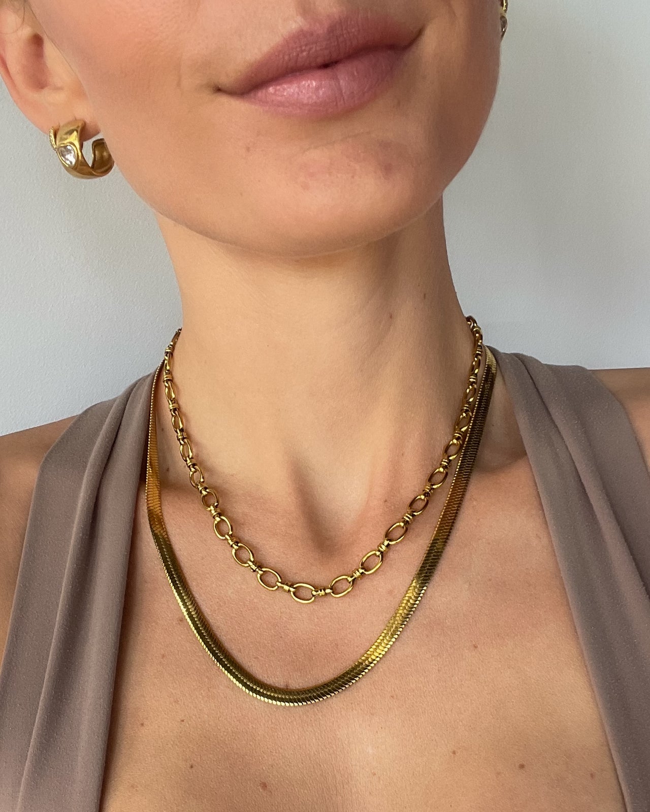 SNAKE CHAIN NECKLACE 18K GOLD PVC