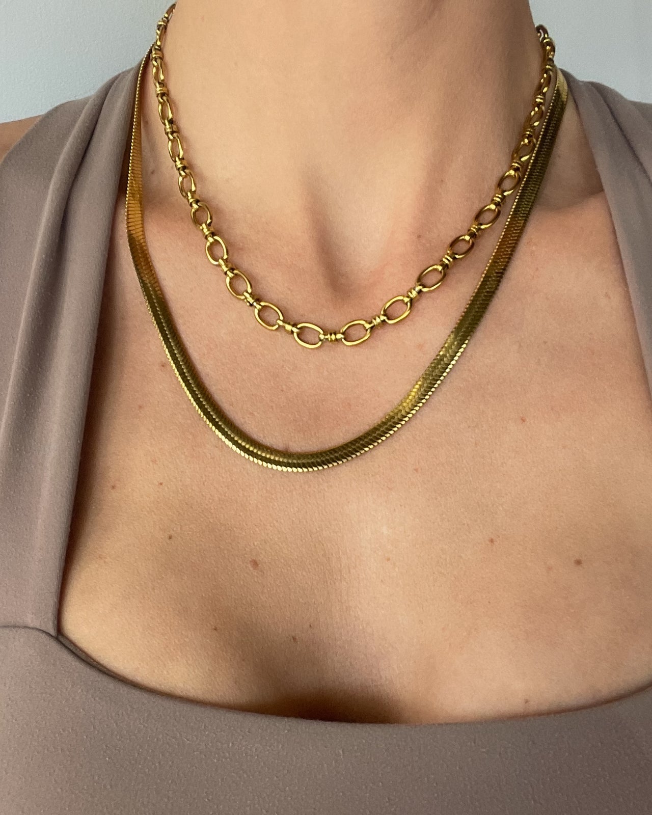 SNAKE CHAIN NECKLACE 18K GOLD PVC