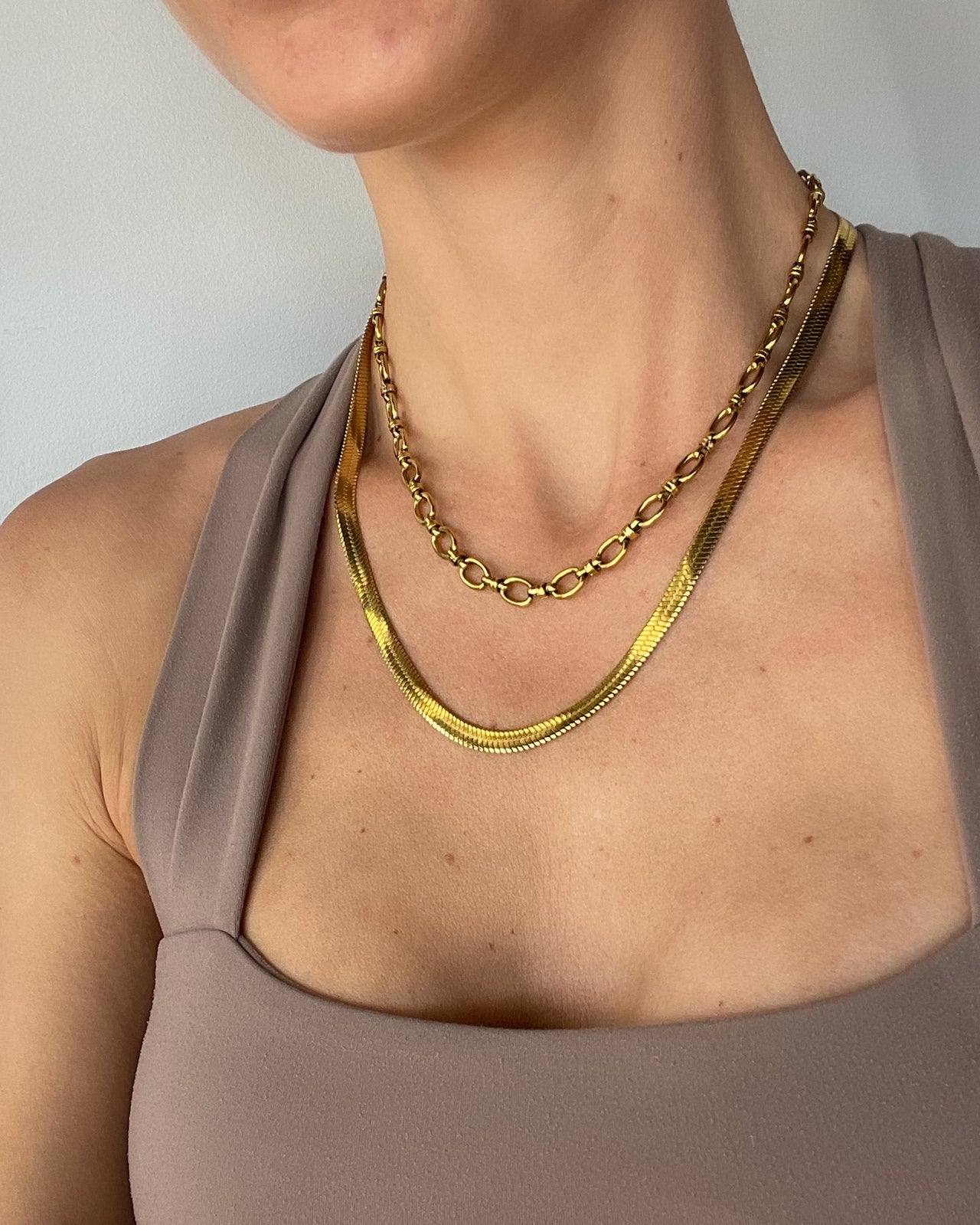 SNAKE CHAIN NECKLACE 18K GOLD PVC