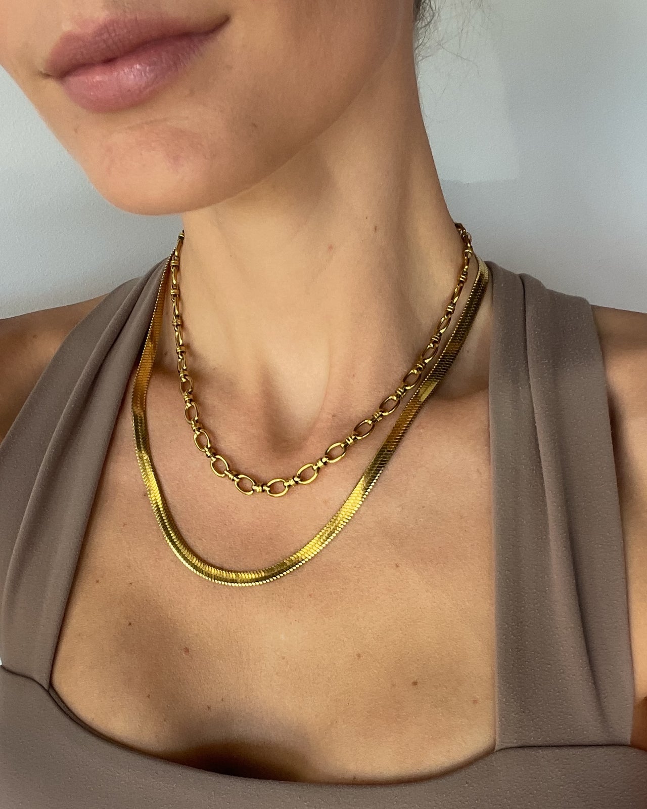 SNAKE CHAIN NECKLACE 18K GOLD PVC