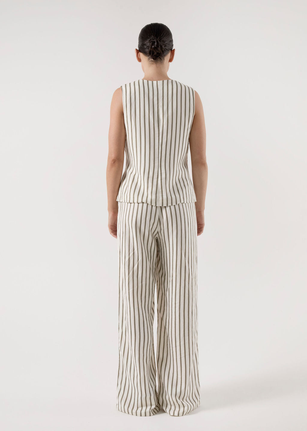 BISK THE LABEL ISABEL STRIPE LINEN BLEND PANT