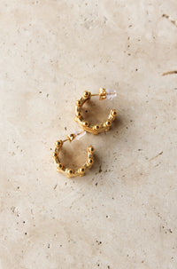 Thumbnail for LIYLAH TEXTURED STUD EARRINGS GOLD