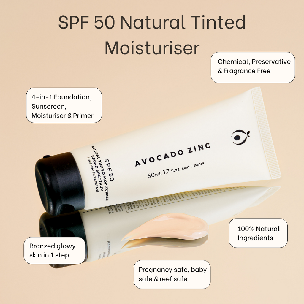 AVOCADO ZINC  SPF 50 NATURAL TINTED MOISTURISER