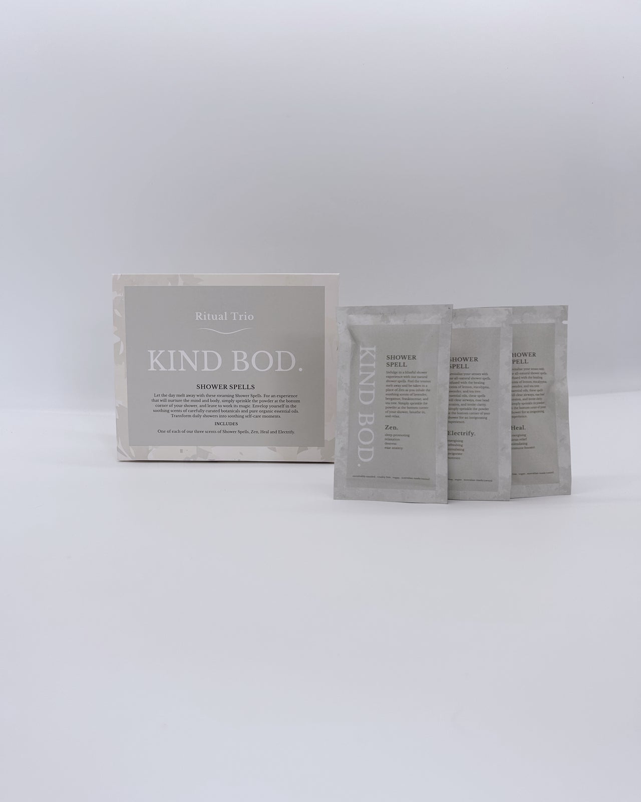 KIND BOD RITUAL TRIO SHOWER SPELL SET HEAL - ZEN - ELECTRIFY