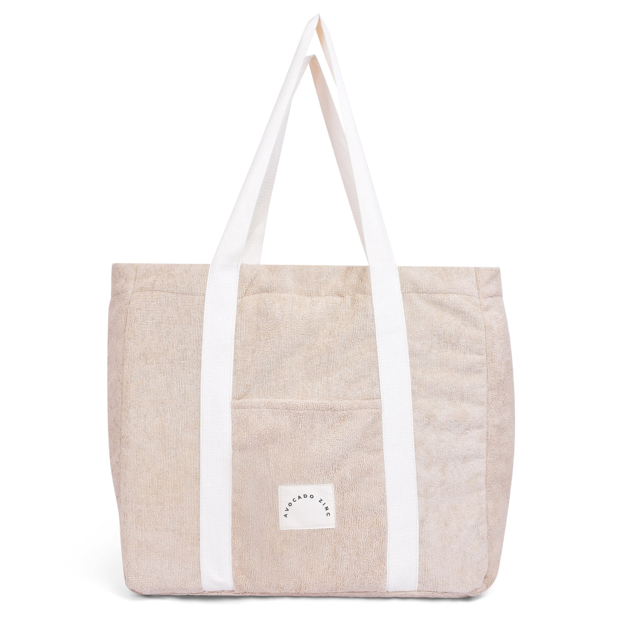 AVOCADO ZINC - TERRY TOWELLING TOTE SAND - STUDIO JO STORE  