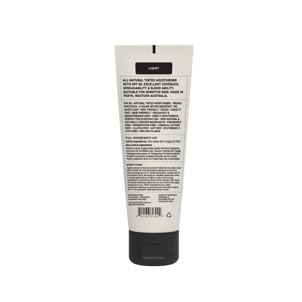 AVOCADO ZINC - SPF 50 NATURAL TINTED MOISTURISER - STUDIO JO STORE  