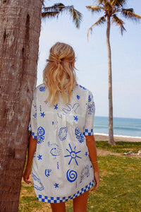 Thumbnail for PALM COLLECTIVE BLUE BAE SHIRT DRESS