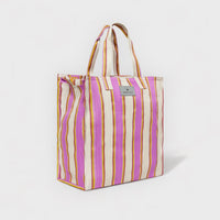 Thumbnail for Güneş Swim Eternity Tote Bubblegum Pink Stripe